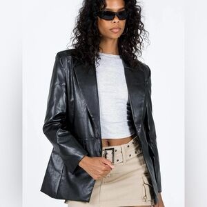 Princess Polly Jocelyn Faux Leather Blazer